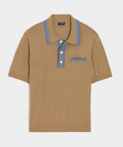 Todd Snyder Mojave Sweater Polo In Baja Dunes In Neutral