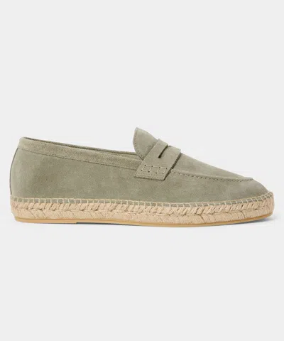 Todd Snyder Nomad Suede Espadrille Loafer In Sage In Green