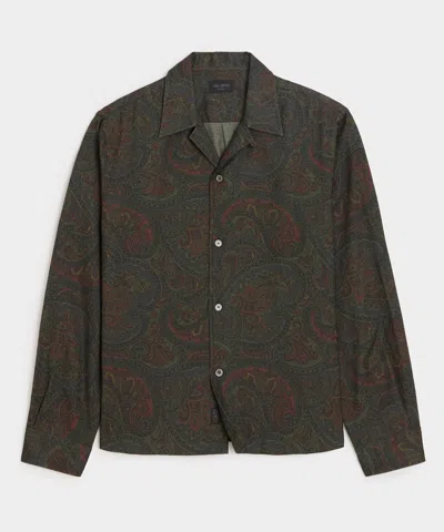 Todd Snyder Paisley Camp Shirt In Olive In Green