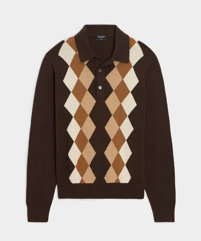 Todd Snyder Palms Sweater Polo In Dark Mocha In Brown