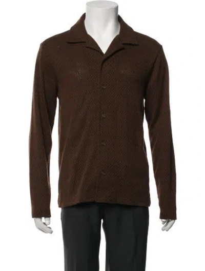 Pre-owned Todd Snyder Patterned Collar Cardigan In Brown