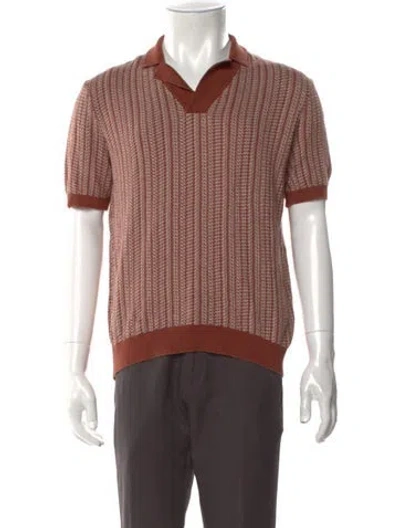 Pre-owned Todd Snyder Patterned Collar Polo Sweater In Multi