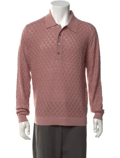Pre-owned Todd Snyder Patterned V-neck Polo Sweater In Pink