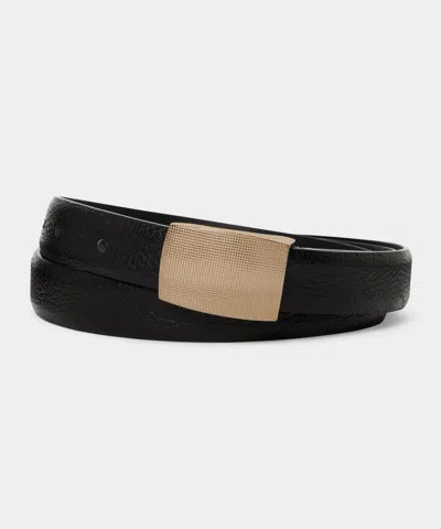 Todd Snyder Pebble Leather Belt In Black