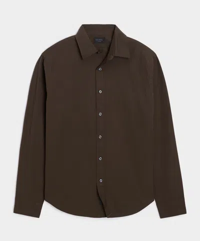 Todd Snyder Pinpoint Oxford Sport Shirt In Dark Mocha In Brown