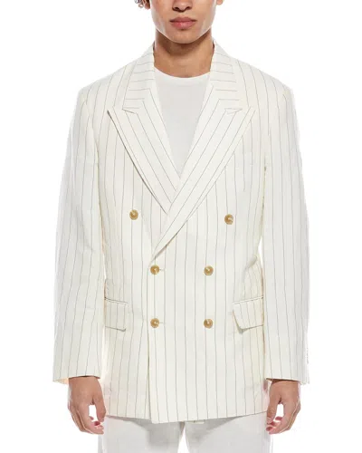 Todd Snyder Pinstripe Wythe Linen-blend Jacket In White
