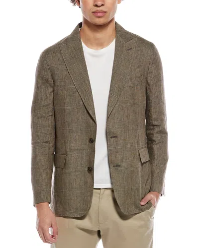 Todd Snyder Plaid Linen Sutton Jacket In Brown