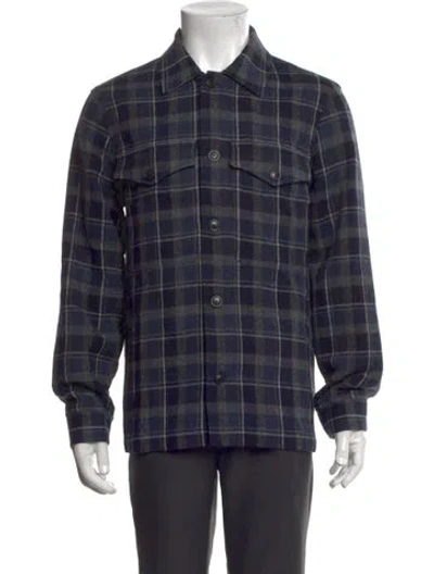 Pre-owned Todd Snyder Plaid Print Collar Sweatshirt In Green