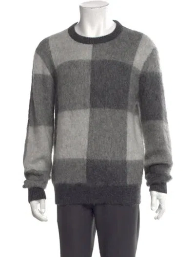 Pre-owned Todd Snyder Plaid Print Crew Neck Pullover In Gray