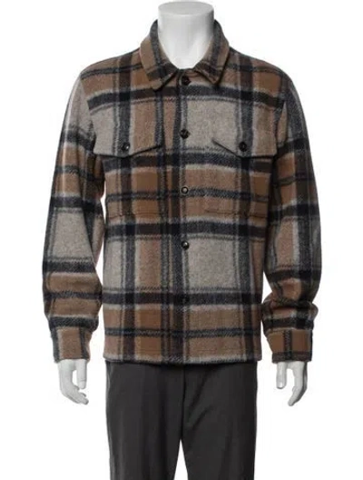 Pre-owned Todd Snyder Plaid Print Jacket In Brown