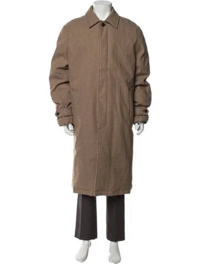 Pre-owned Todd Snyder Plaid Print Trench Coat In Brown