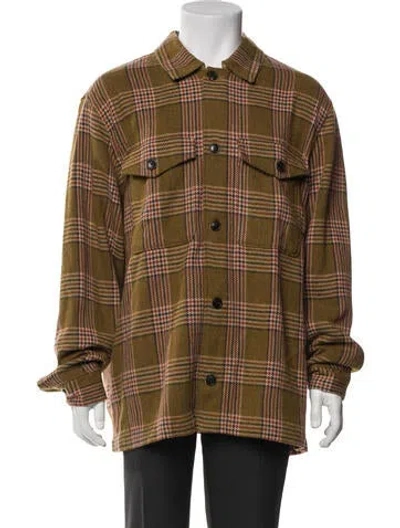 Pre-owned Todd Snyder Plaid Print Utility Jacket In Brown