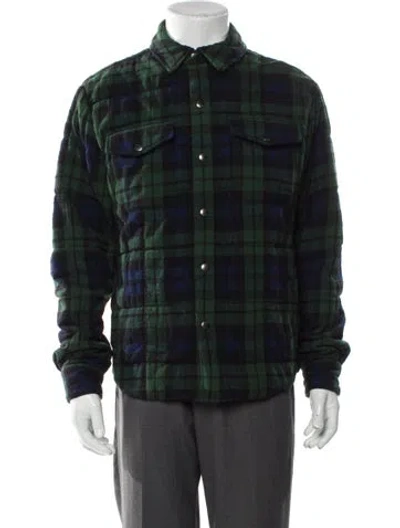 Pre-owned Todd Snyder Plaid Print Utility Jacket In Green