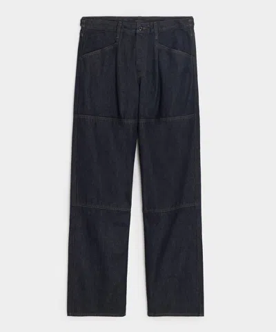 Todd Snyder Pleated Denim Welder Pant In Indigo In Blue
