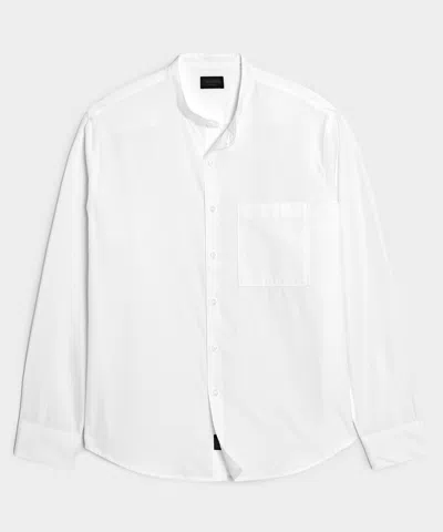 Todd Snyder Poplin Band Collar Big Shirt In White