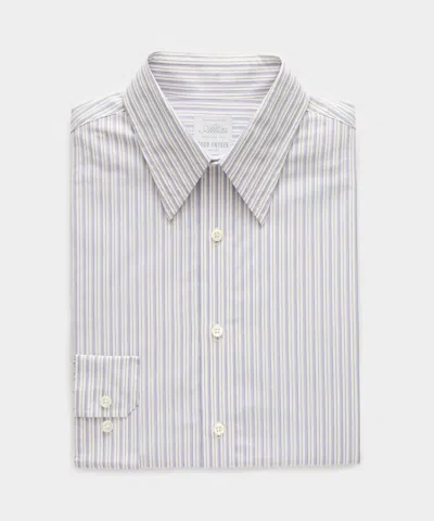 Todd Snyder Poplin Long Point Collar Dress Shirt In Blue In White