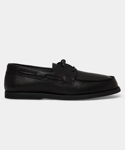 Todd Snyder Porto Leather Boat Shoe In Black