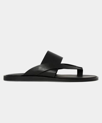 Todd Snyder Porto Leather Crossover Sandal In Black
