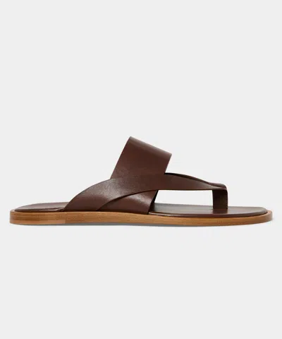 Todd Snyder Porto Leather Crossover Sandal In Brown