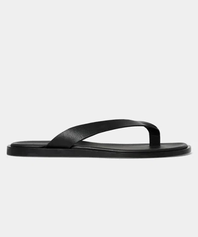 Todd Snyder Porto Leather Thong Sandal In Black