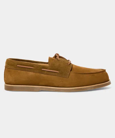 Todd Snyder Porto Suede Boat Shoe In Light Brown
