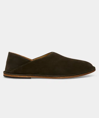 Todd Snyder Porto Suede Slip-on In Dark Olive In Green