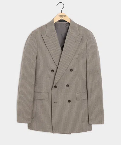 Todd Snyder Portugese Flannel Double-breasted Wythe Jacket In Pearl Grey In Gray