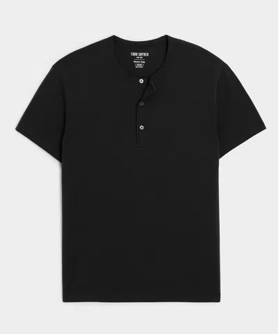 Todd Snyder Portuguese Cotton Henley In Black
