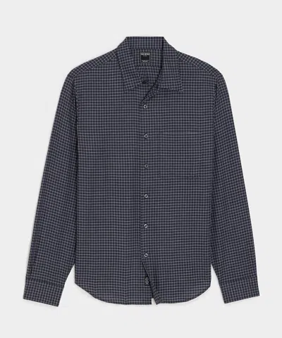 Todd Snyder Portuguese Cotton-cashmere Sport Shirt In Navy Windowpane In Black