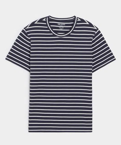 Todd Snyder Portuguese Premium Jersey Tee In Navy Stripe In Blue