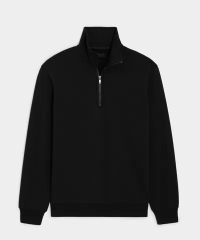 Todd Snyder Portuguese Terry Quarter-zip Sweatshirt In Pitch Black