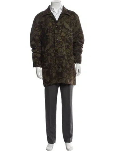 Pre-owned Todd Snyder Printed Overcoat In Green
