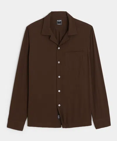 Todd Snyder Rayon Hollywood Shirt In Brown