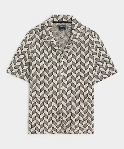 Todd Snyder Relaxed Checkered Guayabera Shirt In Black