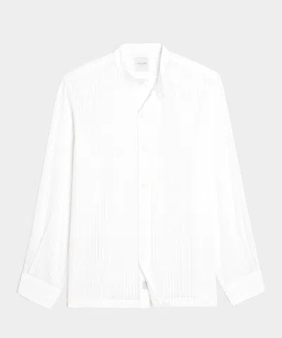 Todd Snyder Relaxed Cotton-silk Band Collar Shirt In White