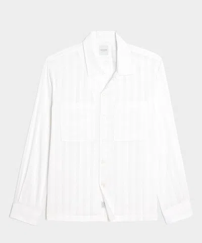 Todd Snyder Relaxed Cotton-silk Jacquard Camp Collar Shirt In White