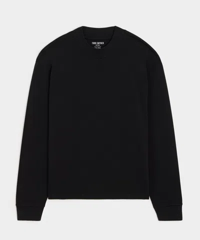 Todd Snyder Relaxed Heavyweight Mock Neck Tee In Black