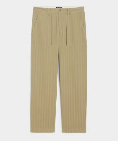 Todd Snyder Relaxed Herringbone Twill Camp Pant In Brown
