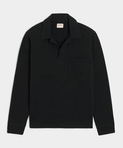 Todd Snyder Relaxed Lightweight Terry Cloth Montauk Polo In Black