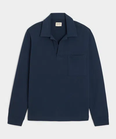 Todd Snyder Relaxed Lightweight Terry Cloth Montauk Polo In Blue