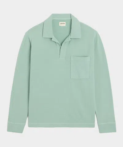 Todd Snyder Relaxed Lightweight Terry Cloth Montauk Polo In Green