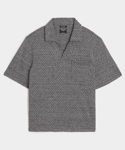 Todd Snyder Relaxed Linen-cotton Pocket Polo In Black