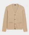 Todd Snyder Relaxed Linen-cotton Ribbed Cardigan In Neutral
