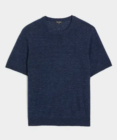 Todd Snyder Relaxed Linen Sweater Tee In Blue