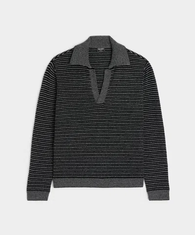 Todd Snyder Relaxed Merino Montauk Sweater Polo In Black