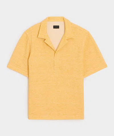 Todd Snyder Relaxed Microcheck Montauk Polo In Yellow
