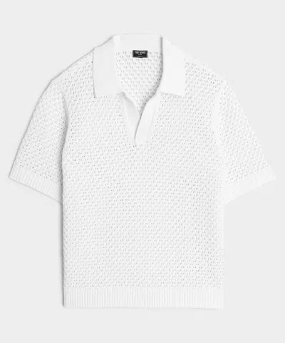 Todd Snyder Relaxed Open-knit Montauk Sweater Polo In Neutral
