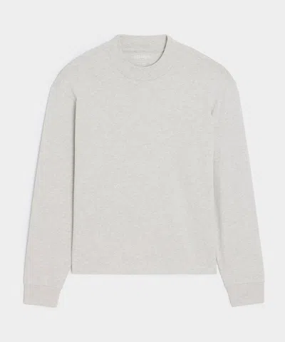 Todd Snyder Relaxed Portuguese Jersey Mock Neck Tee In Heather Beige In Gray