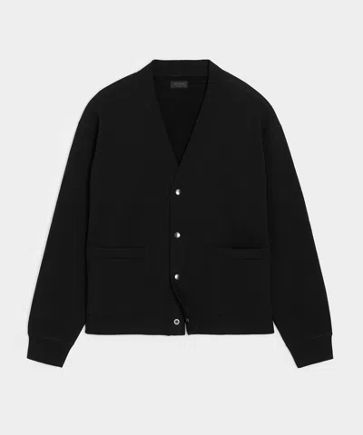 Todd Snyder Relaxed Portuguese Terry Cardigan In Black
