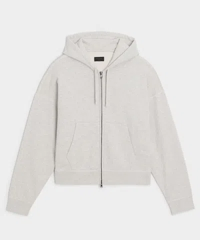 Todd Snyder Relaxed Portuguese Terry Full-zip Hoodie In Heather Beige In Gray